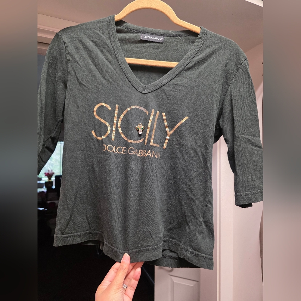 Dolce & Gabbana Dark Green Sicily Tee